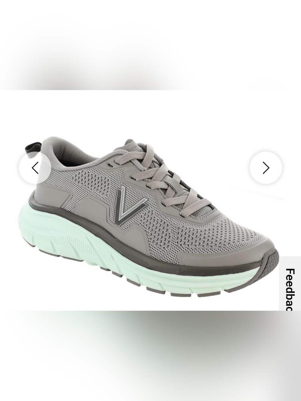 Vionic Women's Walk Max Gray Knit Athletic Sneakers with Mint Sole Size 7 - Picture 1 of 16